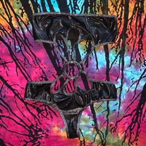 Latex hologram black bodysuit